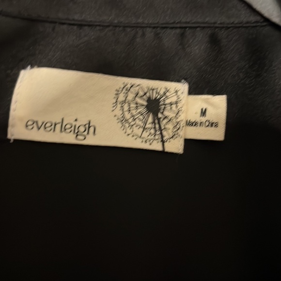 Black Satiny Button Down Blouse - Picture 4 of 5